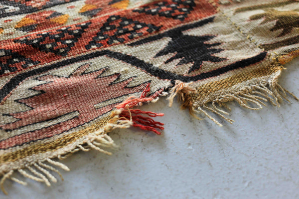 Large Hand Knotted Antique Kilim