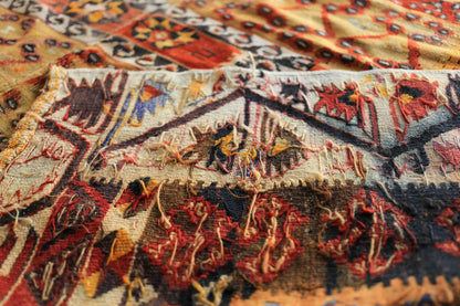 Large Hand Knotted Antique Kilim