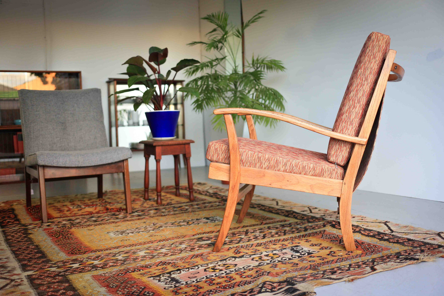 Large Hand Knotted Antique Kilim