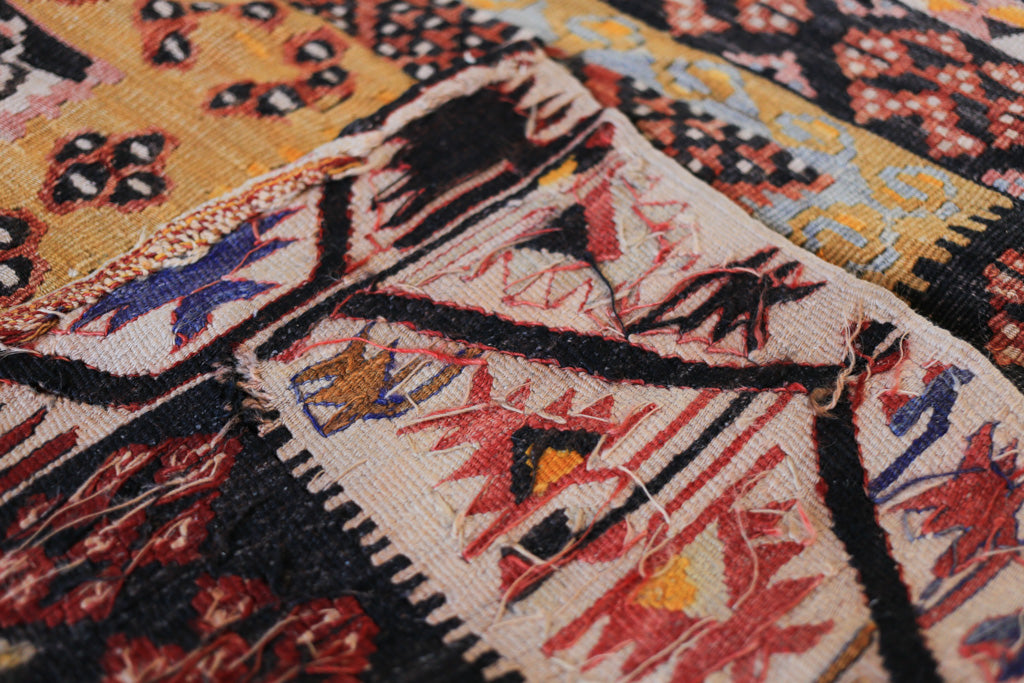 Large Hand Knotted Antique Kilim