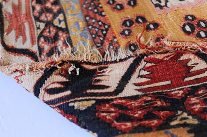 Large Hand Knotted Antique Kilim