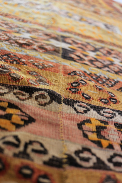 Large Hand Knotted Antique Kilim