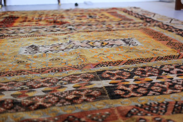 Large Hand Knotted Antique Kilim