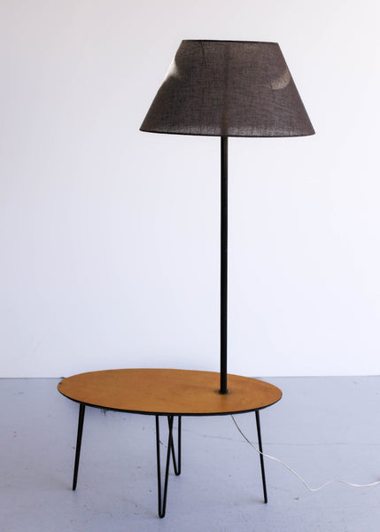 Atomic Style Side Table with Tall Lamp