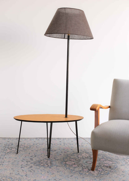 Atomic Style Side Table with Tall Lamp