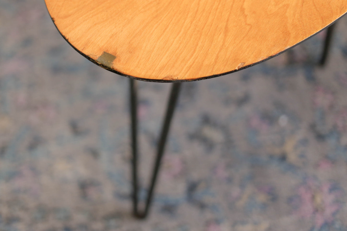 Atomic Style Side Table with Tall Lamp