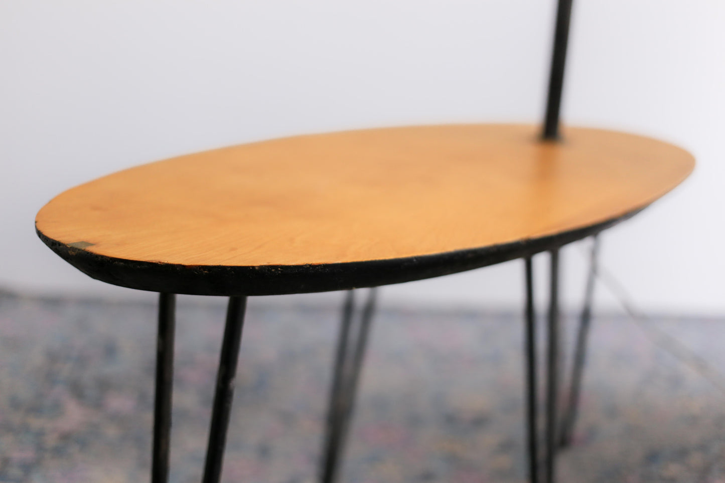 Atomic Style Side Table with Tall Lamp