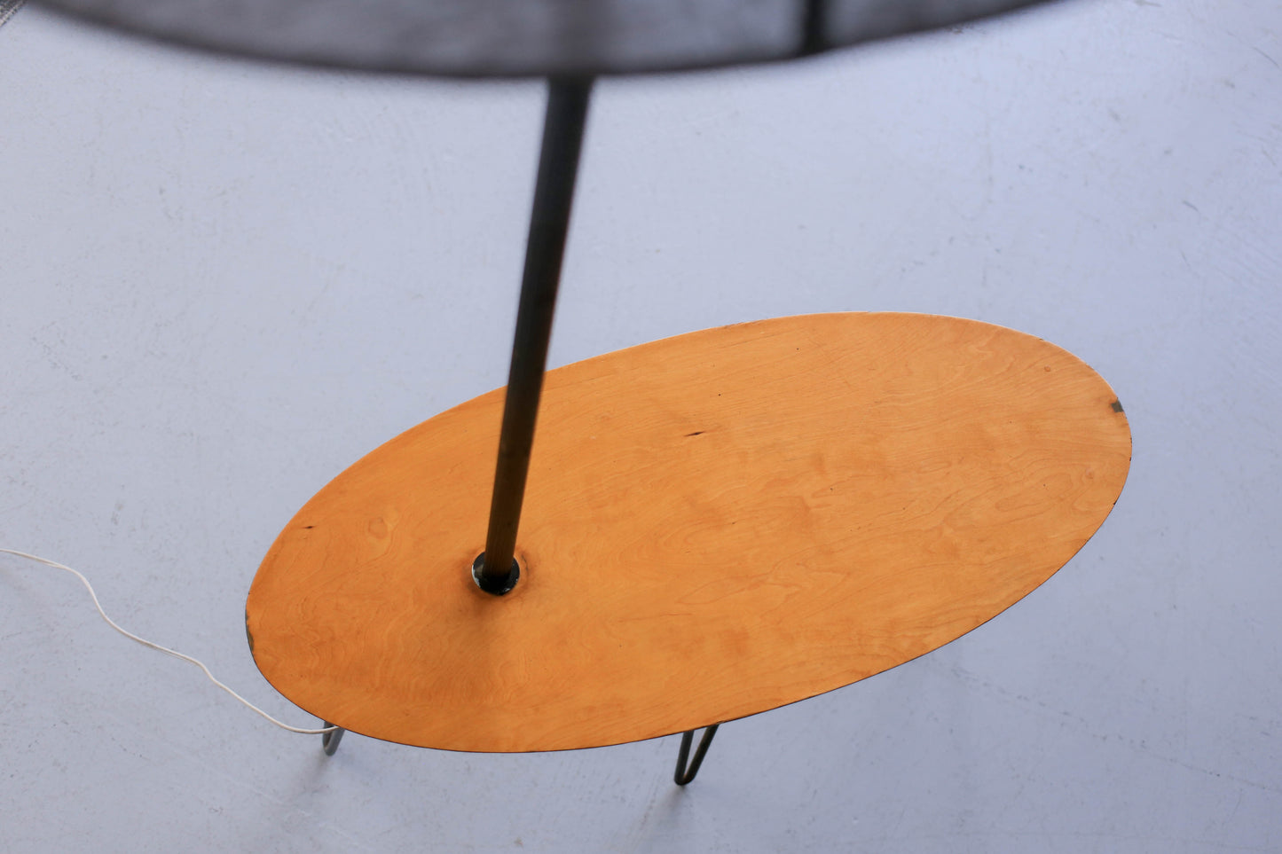 Atomic Style Side Table with Tall Lamp