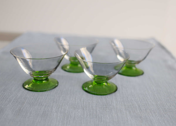 A Set of Four Crystal Desert Glasses